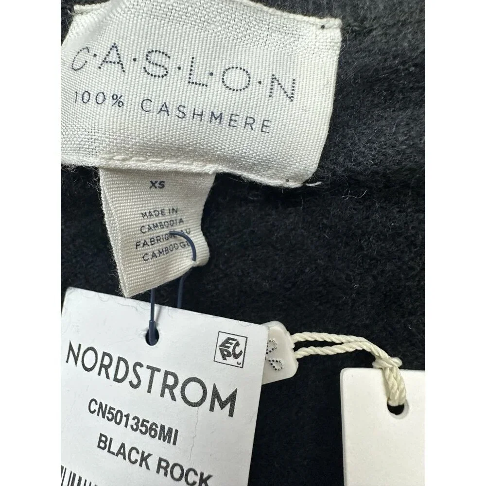 Caslon 100% cashmere black V neck sweater size XS NWTs Women’s Pullover Capsule‎